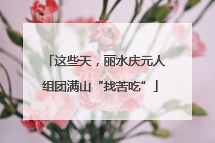 这些天，丽水庆元人组团满山“找苦吃”