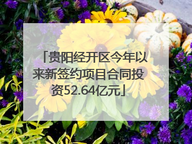 贵阳经开区今年以来新签约项目合同投资52.64亿元