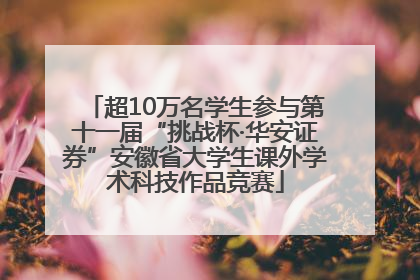 超10万名学生参与第十一届“挑战杯·华安证券”安徽省大学生课外学术科技作品竞赛