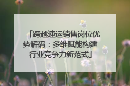 跨越速运销售岗位优势解码：多维赋能构建行业竞争力新范式