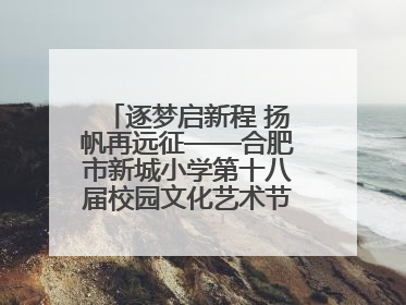 逐梦启新程 扬帆再远征——合肥市新城小学第十八届校园文化艺术节“戏曲进校园专场演出”