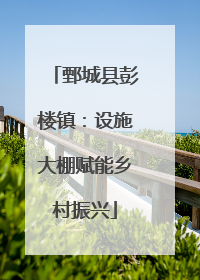 鄄城县彭楼镇：设施大棚赋能乡村振兴