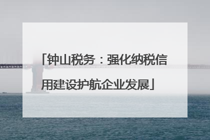 钟山税务：强化纳税信用建设护航企业发展