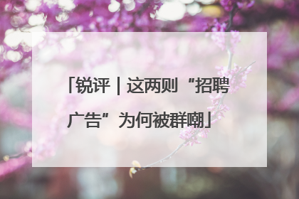 锐评｜这两则“招聘广告”为何被群嘲