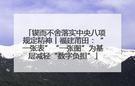 锲而不舍落实中央八项规定精神丨福建莆田：“一张表”“一张图”为基层减轻“数字负担”