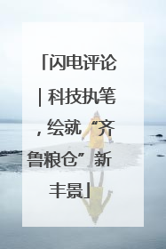 闪电评论｜科技执笔，绘就“齐鲁粮仓”新丰景