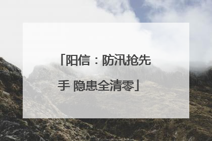 阳信：防汛抢先手 隐患全清零