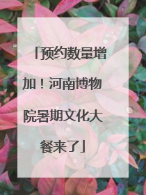 预约数量增加！河南博物院暑期文化大餐来了