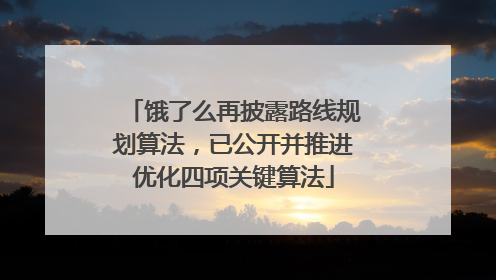饿了么再披露路线规划算法，已公开并推进优化四项关键算法