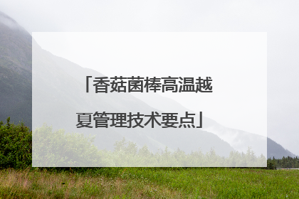 香菇菌棒高温越夏管理技术要点