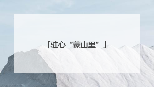 驻心“蒙山里”