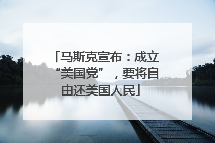 马斯克宣布：成立“美国党”，要将自由还美国人民