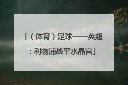 （体育）足球——英超：利物浦战平水晶宫
