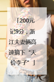 200元记9分，浙江夫妻俩高速摘下“天价李子”
