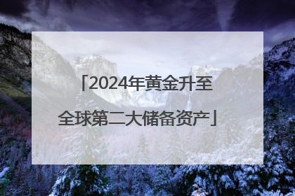 2024年黄金升至全球第二大储备资产
