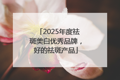 2025年度祛斑美白优秀品牌，好的祛斑产品