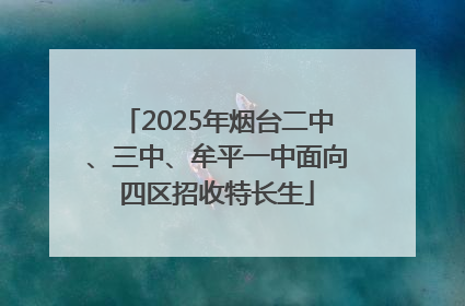 2025年烟台二中、三中、牟平一中面向四区招收特长生