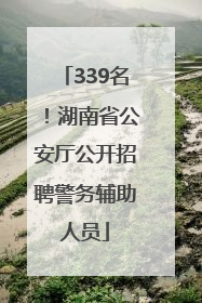 339名！湖南省公安厅公开招聘警务辅助人员