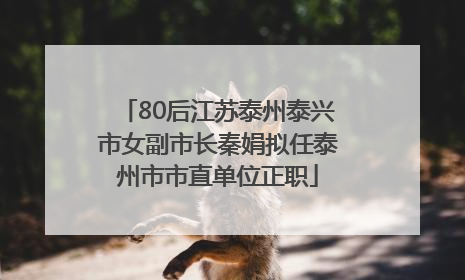 80后江苏泰州泰兴市女副市长秦娟拟任泰州市市直单位正职